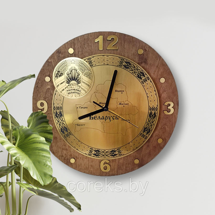 Часы деревянные "Беларусь" (28см) - фото 2 - id-p173533040