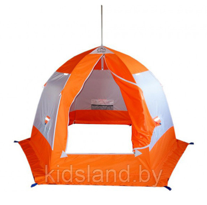 Зимняя палатка "Пингвин Зонт 3 с дышащим верхом" Люкс (1-сл.) бело-оранжевый - фото 2 - id-p191191611