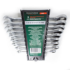 Набор ключей комбинированных трещоточных 9 предметов ROCKFORCE RF-51092, фото 3