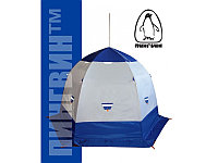 Зимняя палатка "Пингвин Зонт 3 с дышащим верхом" Люкс (1-сл.) бело-синий