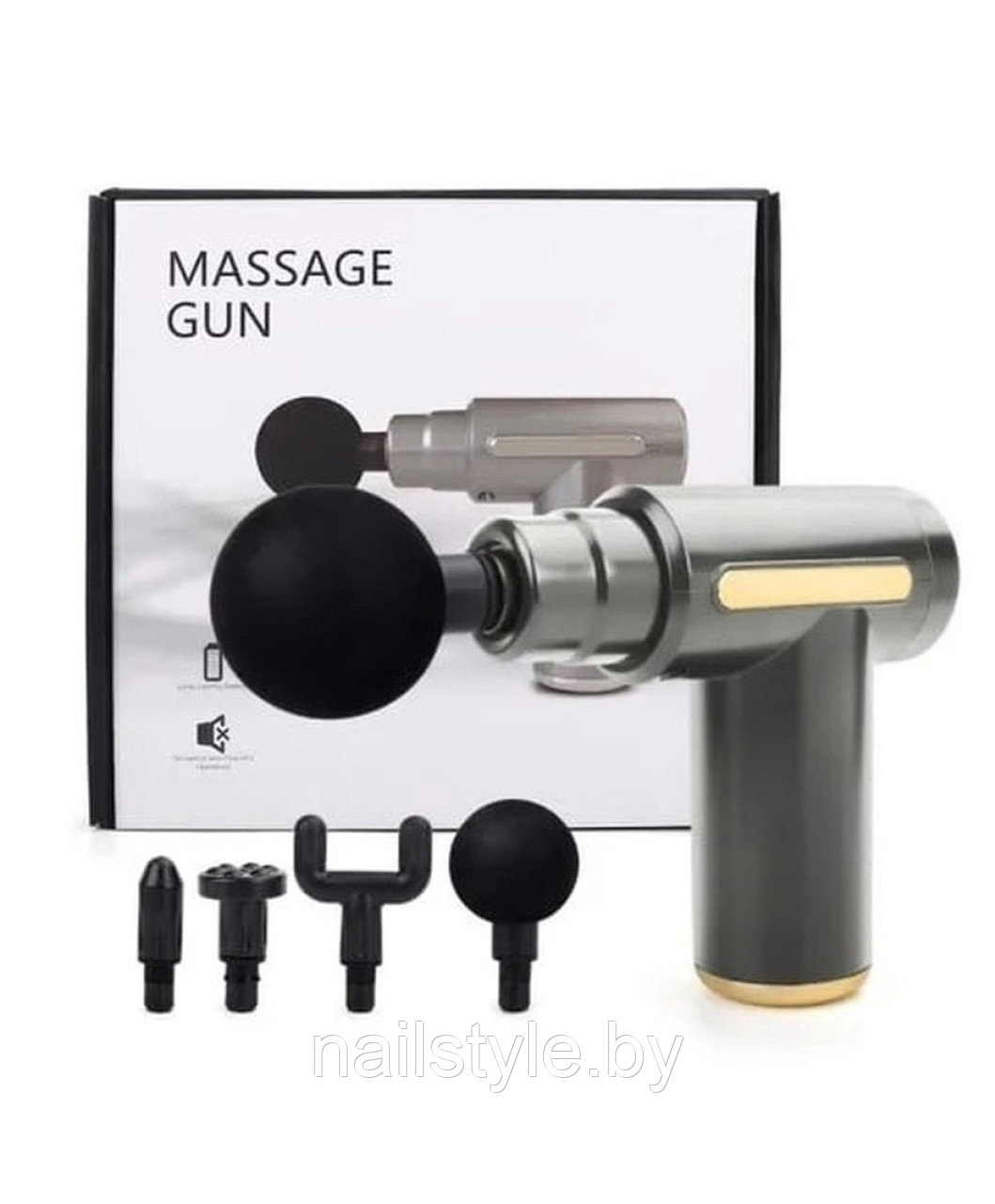 Перкуссионный массажер мышечный Massage Gun (массажный ударный пистолет) - фото 5 - id-p191143223