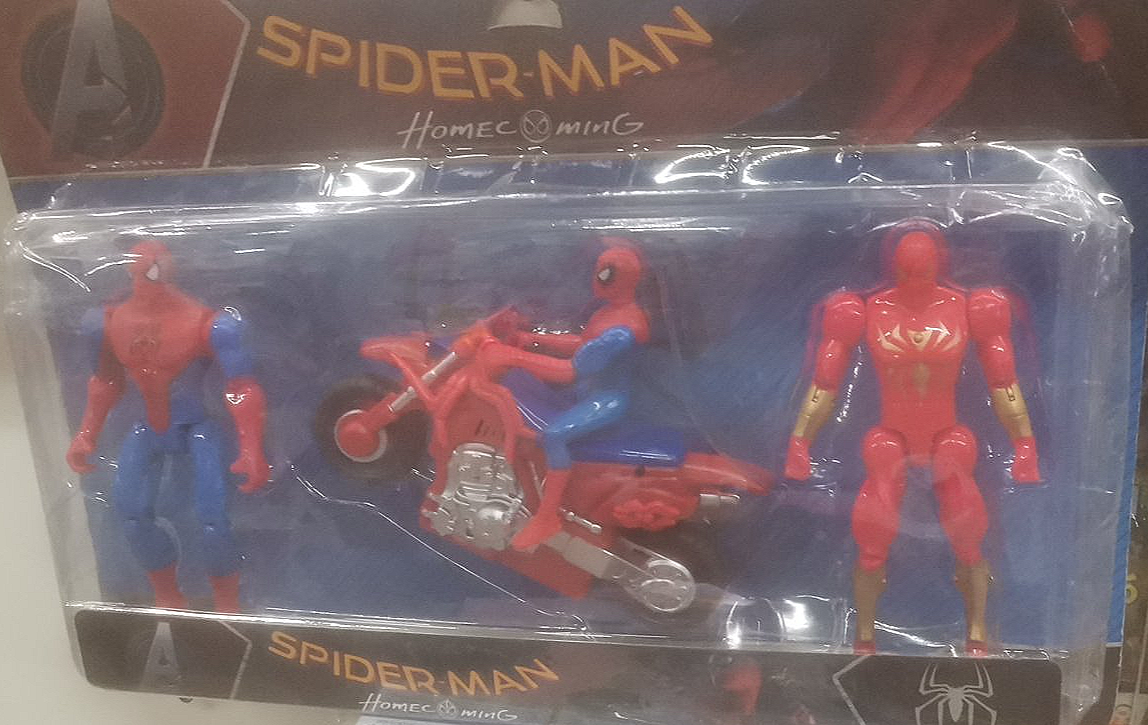 Игровой набор "Человек Паук" Spider man на мотоцикле и железный челок iron man - фото 1 - id-p191284070
