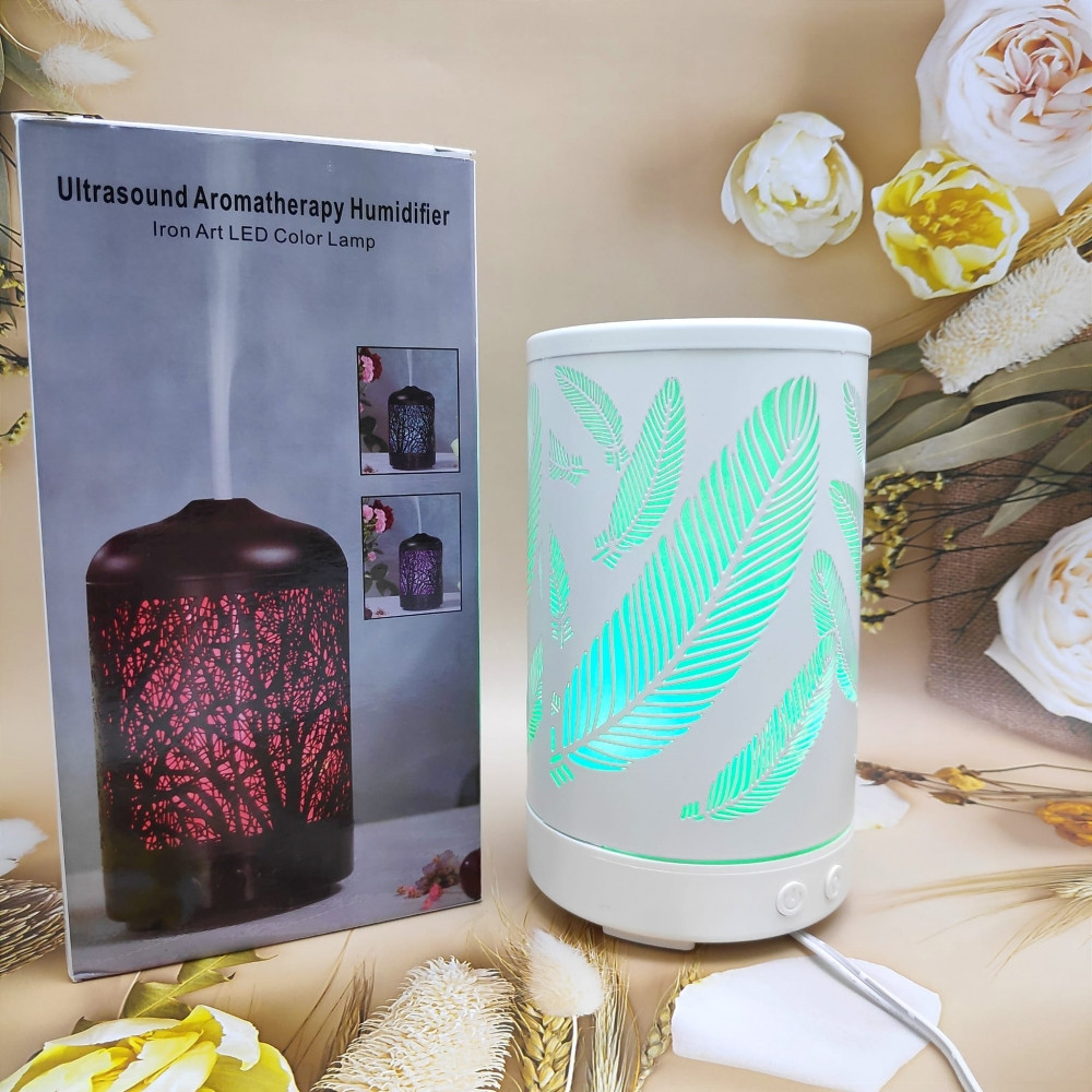 Металлический ультразвуковой увлажнитель Iron Art Led Color Lamp White feather (Аромадиффузор светодиодный - фото 5 - id-p190937163