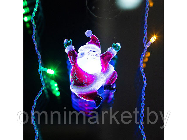 Фигура светодиодная "Санта Клаус" на присоске, RGB ( Класс защиты 3, IP20, Тип питания: батарейки) - фото 1 - id-p191287483