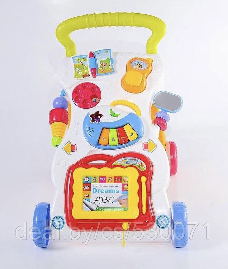 Ходилка Детские музыкальные ходунки-каталка, развивающий центр со светом и звуком, съемные игрушки - фото 2 - id-p191292216