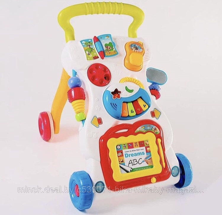 Ходилка Детские музыкальные ходунки-каталка, развивающий центр со светом и звуком, съемные игрушки - фото 3 - id-p191292216
