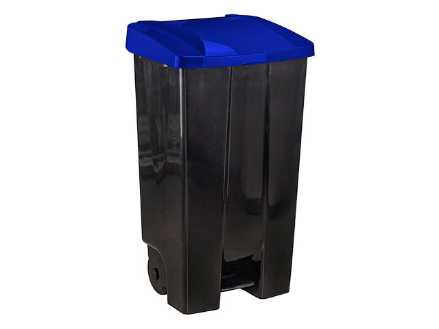 Контейнер для мусора 110л с педалью на колесах (синий) IDEA - фото 1 - id-p191294855