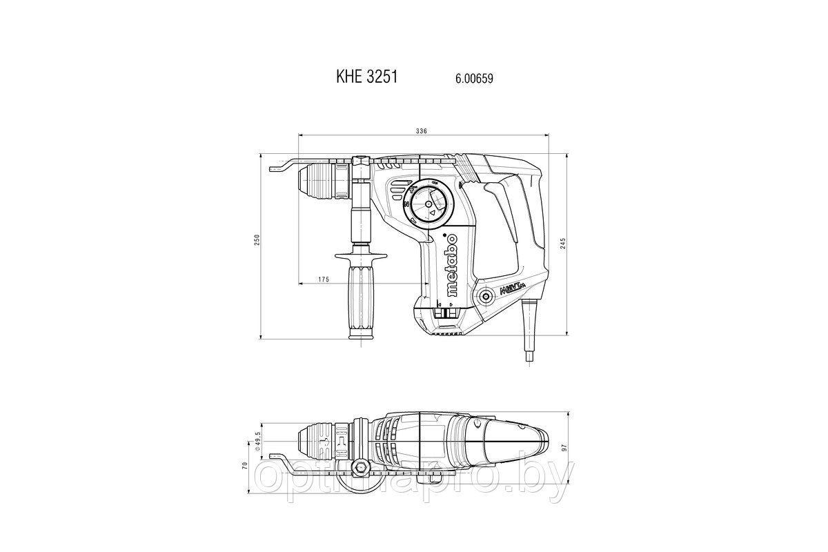 Перфоратор Metabo KHE 3251 [600659000] - фото 2 - id-p191295063