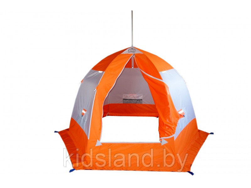 Зимняя палатка "Пингвин Зонт 4" Люкс (1-сл.) бело-оранжевый - фото 2 - id-p191307336