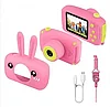 Детский фотоаппарат Зайчик с ушками Zup Childrens Fun Camera с играми. Розовый, фото 8