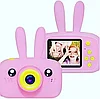 Детский фотоаппарат Зайчик с ушками Zup Childrens Fun Camera с играми. Розовый, фото 6