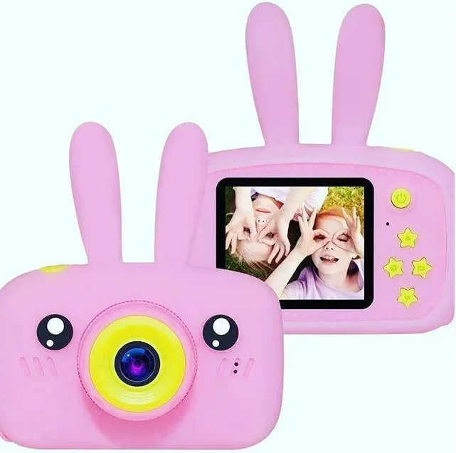 Детский фотоаппарат Зайчик с ушками Zup Childrens Fun Camera с играми. Розовый - фото 6 - id-p191308111