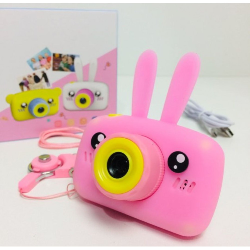 Детский фотоаппарат Зайчик с ушками Zup Childrens Fun Camera с играми. Розовый - фото 10 - id-p191308111