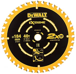 Пильный диск по дереву DeWALT Extreme DT10303-QZ (184х16 мм) 40 WZ, фото 2