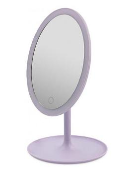 Настольное гримерное косметическое макияжное зеркало с подсветкой  MARTA MT-2362 фиолетовый на подставке