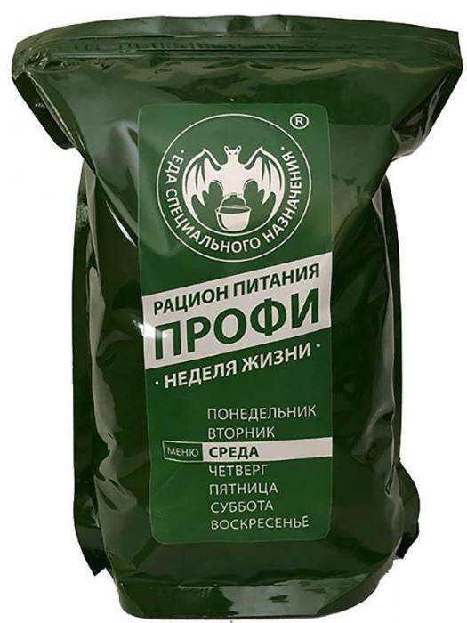 Сухой паек СпецПит Рацион питания Профит меню Среда