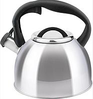 Чайник со свистком для газовой и индукционной плиты 2 литра нержавеющая сталь MALLONY 006870