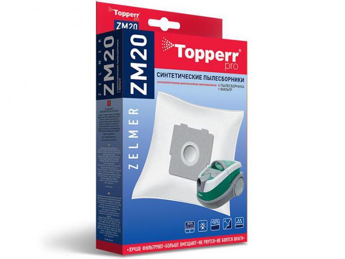 Пылесборники синтетические Topperr ZM 20 4шт + 1 фильтр для Zelmer - фото 1 - id-p189482548