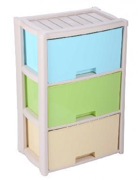 Комод детский пластиковый АЛЬТЕРНАТИВА М7837 цветной 3 секции с ящиками для игрушек в детскую комнату - фото 1 - id-p188232186