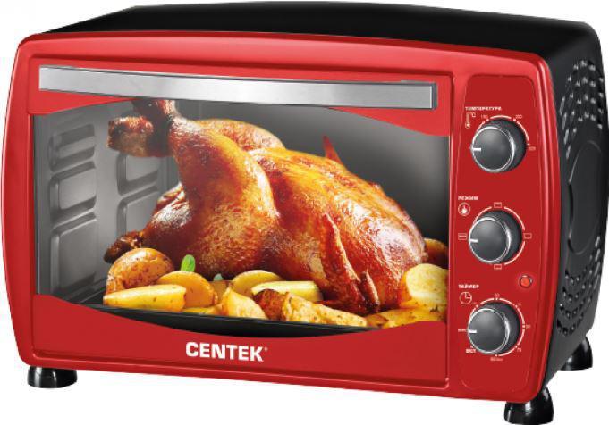 Настольная духовка мини печь электрическая CENTEK CT-1531-42 красный жарочный шкаф для дачи выпечки хлеба - фото 2 - id-p188235932