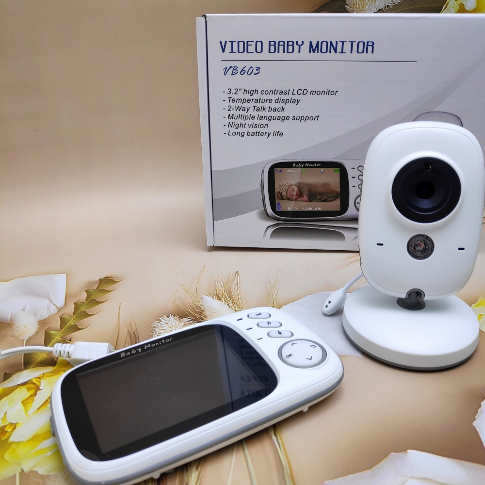 Видео няня беспроводная Video Baby monitor VB-603 (датчик температуры, ночное видение, 8 колыбельных, 2-х - фото 2 - id-p190523581
