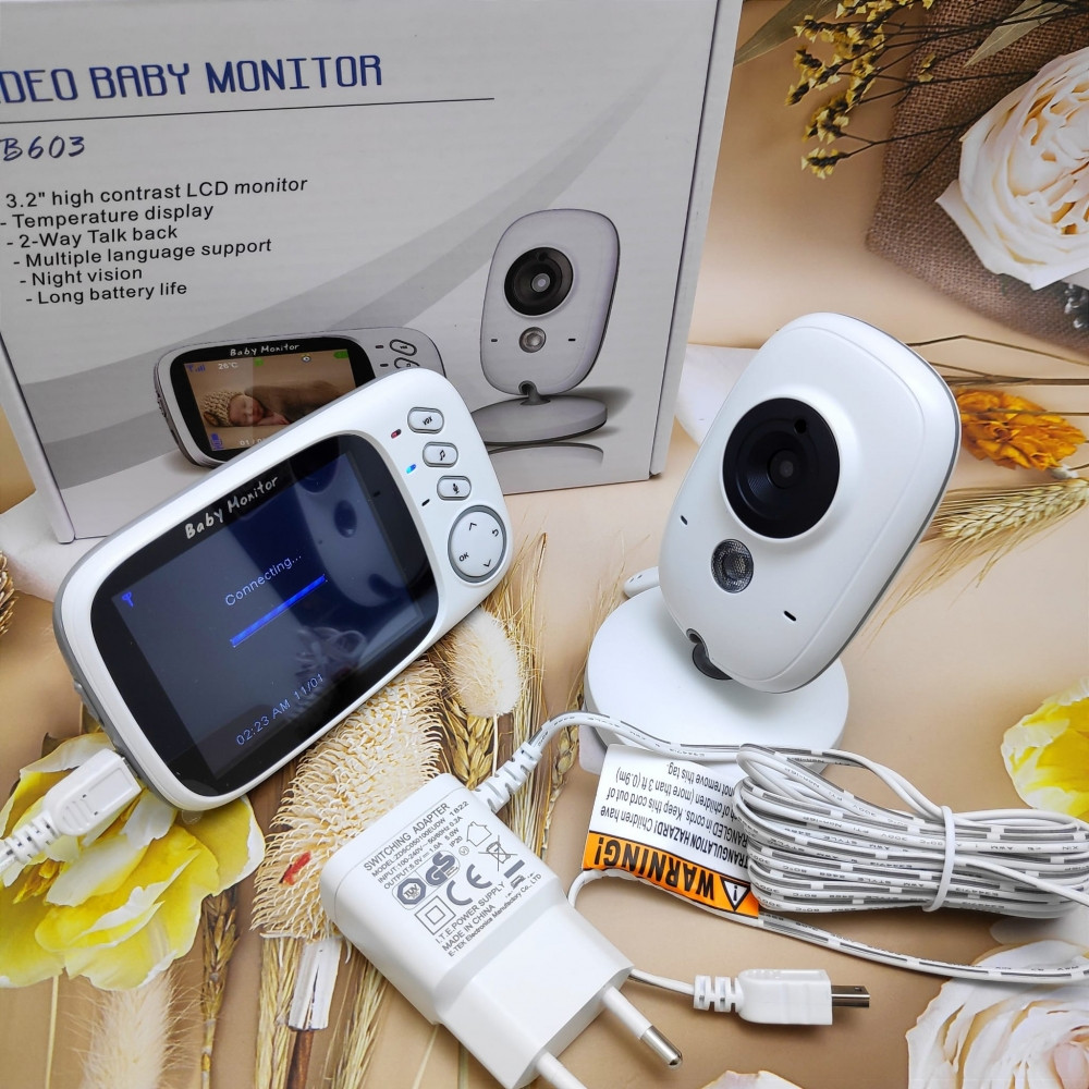 Видео няня беспроводная Video Baby monitor VB-603 (датчик температуры, ночное видение, 8 колыбельных, 2-х - фото 4 - id-p190523581