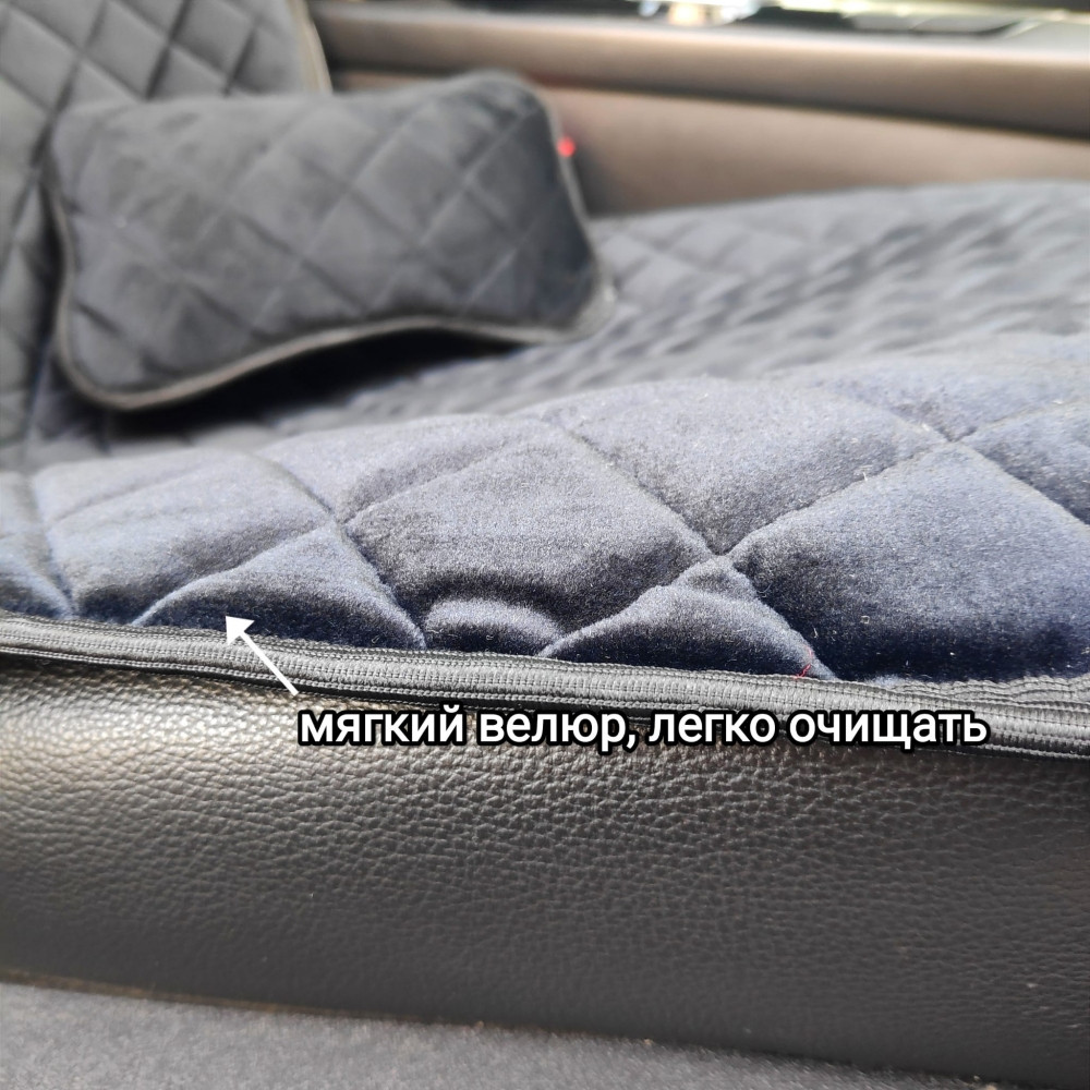 Модельные автонакидки на передние сиденья (велюровый комплект) PREMIUM без боковой части ПОДУШКА В ПОДАРОК - фото 5 - id-p189296035