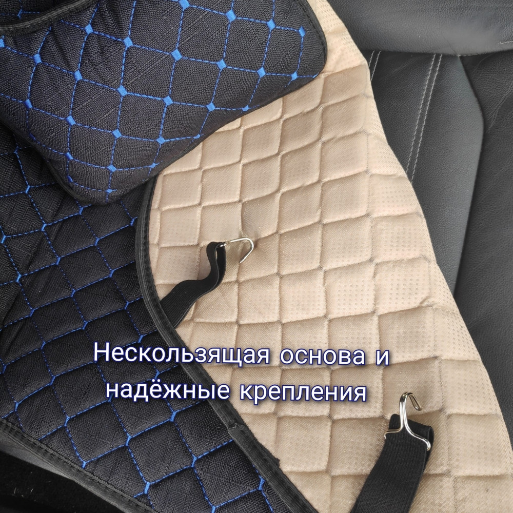 Модельные автонакидки на передние сиденья (льняной комплект) PREMIUM без боковой части ПОДУШКА в подарок - фото 2 - id-p189296040