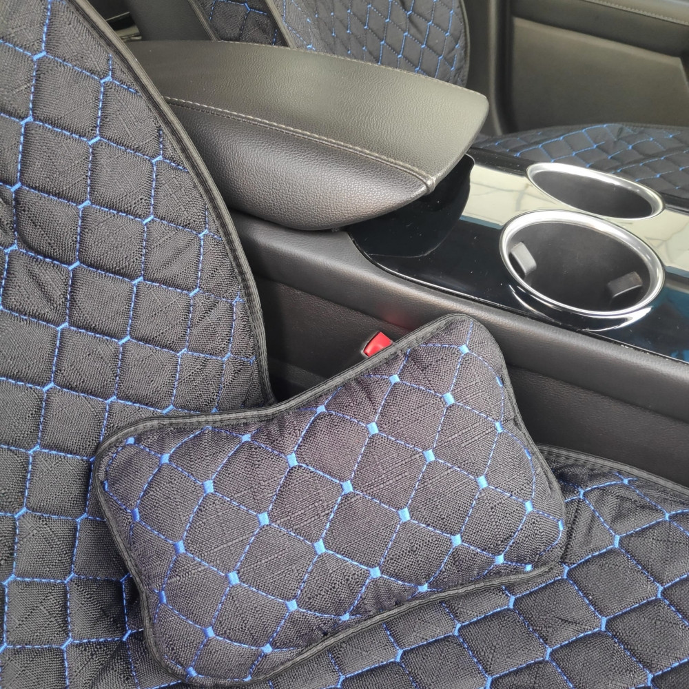 Модельные автонакидки на передние сиденья (льняной комплект) PREMIUM с боковой частью ПОДУШКА в подарок - фото 7 - id-p189296044