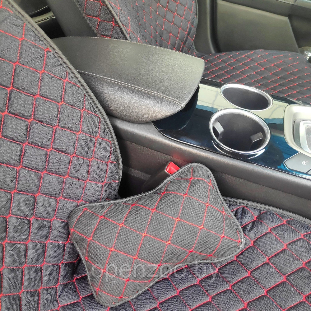 Модельные автонакидки на передние сиденья (льняной комплект) PREMIUM с боковой частью ПОДУШКА в подарок - фото 4 - id-p190874818