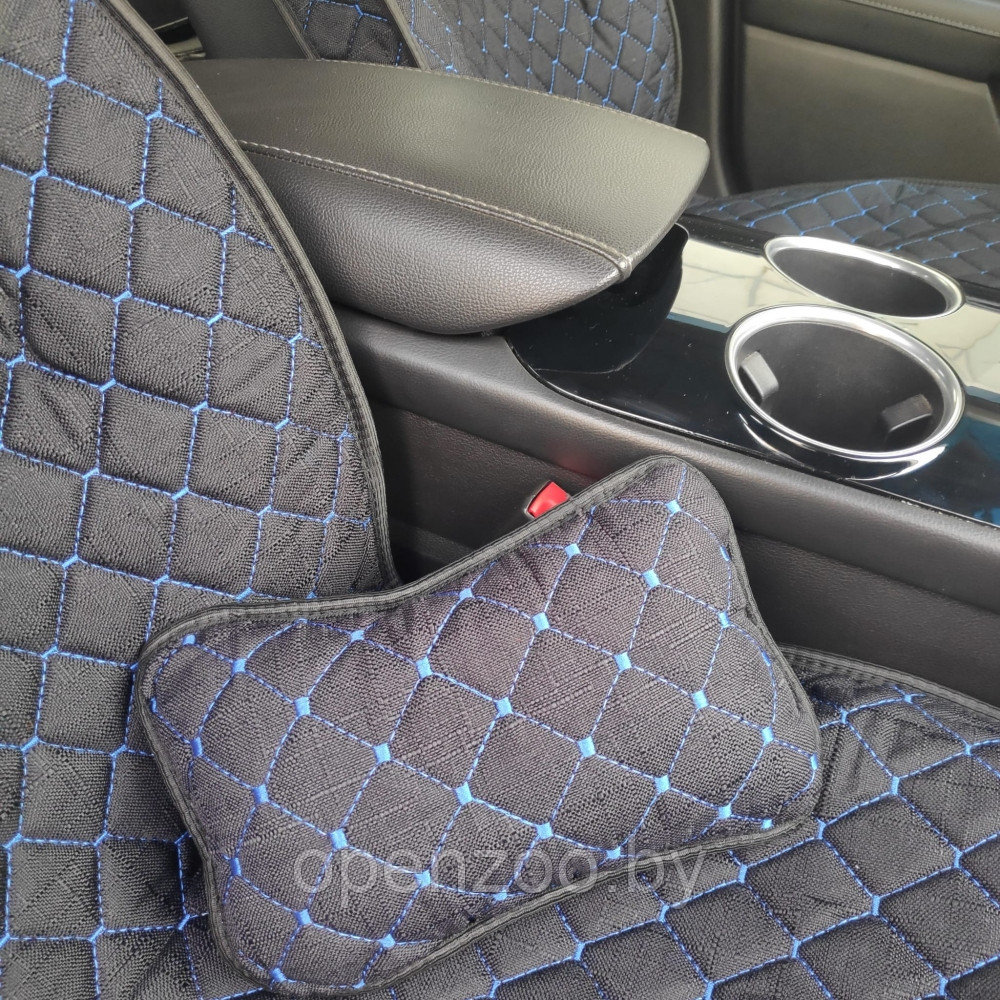 Модельные автонакидки на передние сиденья (льняной комплект) PREMIUM с боковой частью ПОДУШКА в подарок - фото 7 - id-p190874818