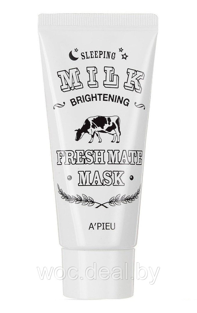 A'PIEU Ночная маска для выравнивания тона Sleeping Milk Brightening Fresh Mate Mask, 50 мл - фото 1 - id-p167858401