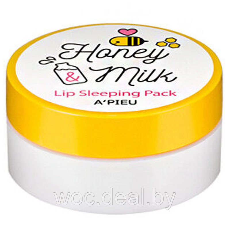 A'PIEU Ночная маска для губ Honey & Milk Lip Sleeping Pack, 6.7 г - фото 1 - id-p167858465