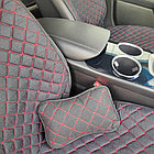 Модельные автонакидки на передние сиденья (льняной комплект) PREMIUM без боковой части  ПОДУШКА в подарок, фото 7