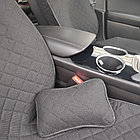 Модельные автонакидки на передние сиденья (льняной комплект) PREMIUM с боковой частью  ПОДУШКА в подарок, фото 8