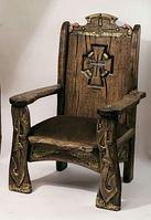 Кресло-трон садовое и банное рустикальное из дерева "Рыцарское"