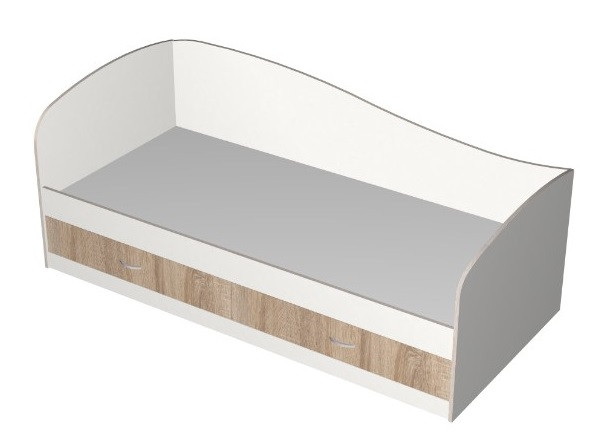 Кровать с ящиками "Лагуна-2" Мебель-Класс белый/дуб сонома - фото 4 - id-p178677225