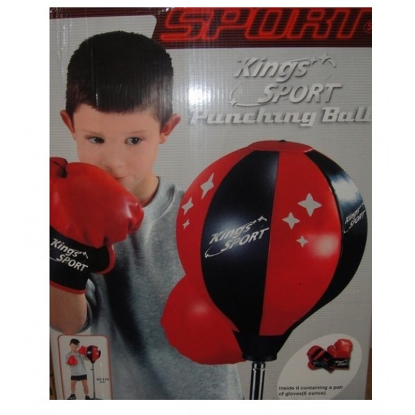 Детский игровой набор для бокса, груша на стойке и перчатки 143881 высотой 80-110 см, детская боксерская груша - фото 1 - id-p24289102