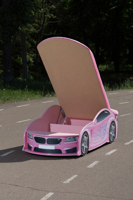 Кровать-машина Бмв (Розовый) Матрас в комплекте! - фото 2 - id-p10611986
