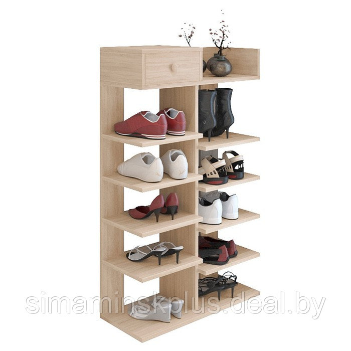 Обувница, этажерка для обуви «КарлСон24» Scandi, 35 х 50 х 110 см, цвет дуб сонома - фото 1 - id-p191474943