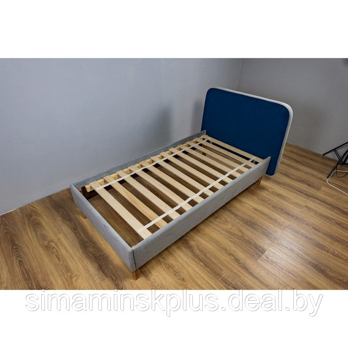 Кроватка «Седьмое небо» «Велутто», 160х80 см, цвет серый/синий - фото 1 - id-p191474983