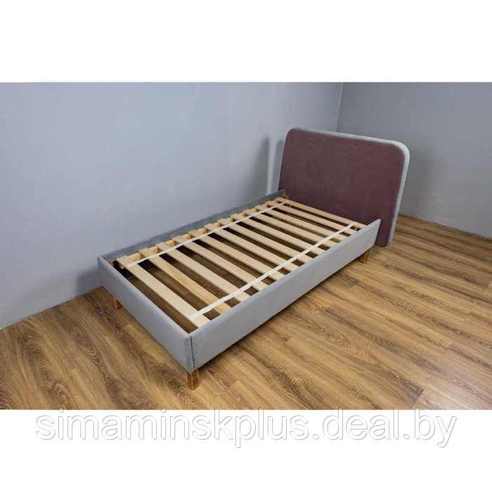 Кроватка «Седьмое небо» «Велутто», 160х80 см, цвет серый/пыльная роза - фото 1 - id-p191474986