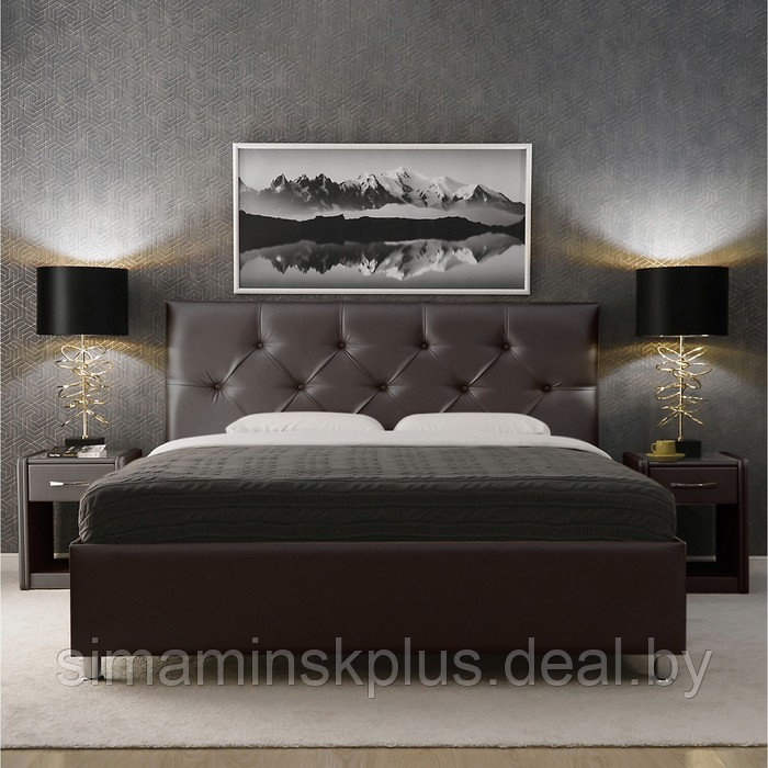 Кровать «Монблан» без ПМ, 1800×2000 мм, встроенное основание, цвет пралине - фото 2 - id-p191475002
