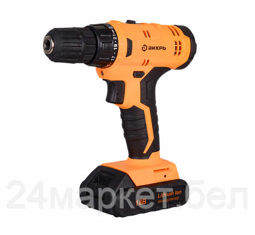 Дрель-шуруповерт аккумуляторная Вихрь ДА-18Л-2К 72/14/9, фото 2