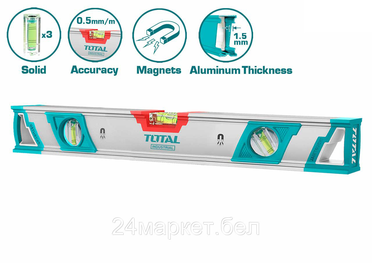Уровень магнитный 1200 мм TOTAL TMT212086M TMT212086M - фото 3 - id-p187725611