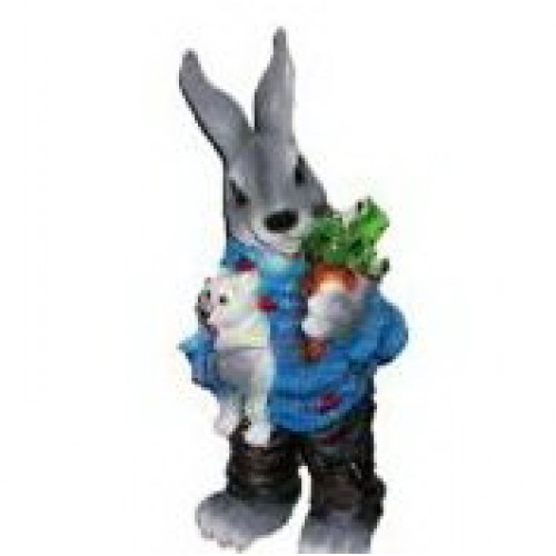 Статуэтка из полистоуна заяц с морковкой и рюкзаком 45см арт. пл-10727 - фото 1 - id-p191479381