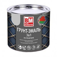 BAUMASTER Грунт-эмаль по ржавчине 3 в 1 Светло-серая RAL 7004 0,8кг