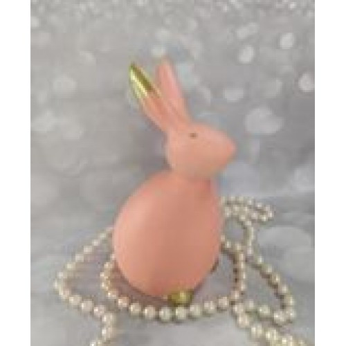 Статуэтка из полистоуна кролик интерьерный малый розовый-золото 18см арт. ПЛ-10725 - фото 1 - id-p191479390