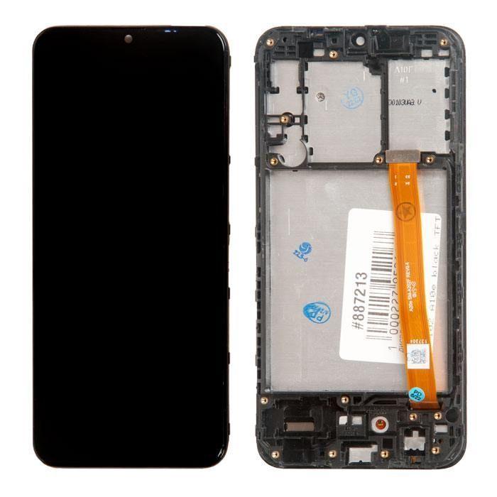 Дисплей в сборе с тачскрином и рамкой Samsung Galaxy A102 A10e TFT, черный