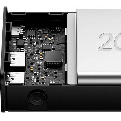 Внешний аккумулятор Baseus Adaman Metal Digital Display Fast charge Power Bank 20000mAh 30W PPAD030001 черный - фото 5 - id-p191490661